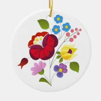 OPUS Hungarian Flower Embroidery Ceramic Tree Decoration