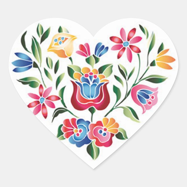 OPUS Hungarian Flower Heart Sticker (Front)