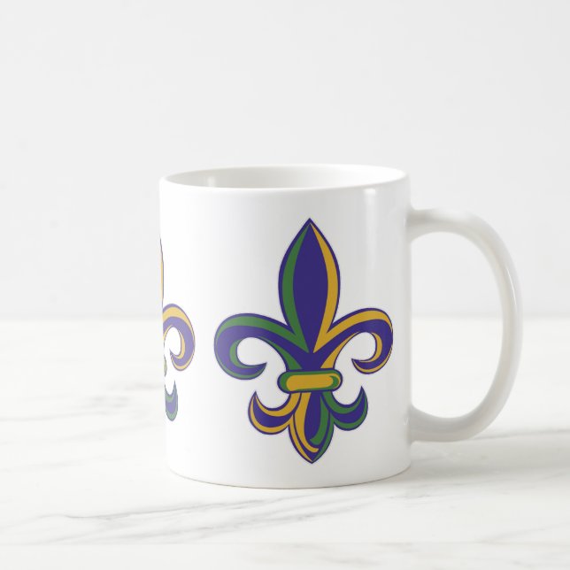 OPUS Mardi Gras Fleur De Lis Coffee Mug (Right)