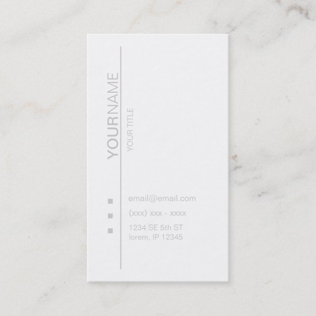 Opus Modern White Business Card (Front)