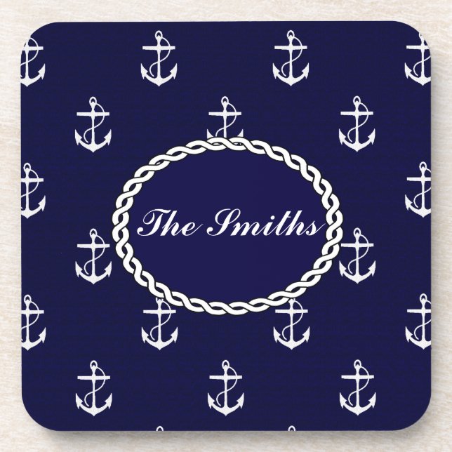 Opus Posh Anchor Nautical Custom Coaster (Front)