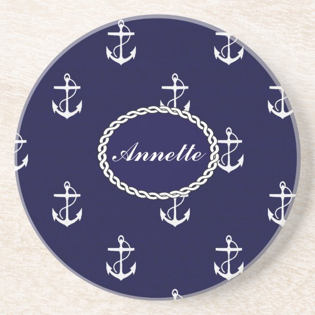 Opus Posh Anchor Nautical Custom Coaster (Front)