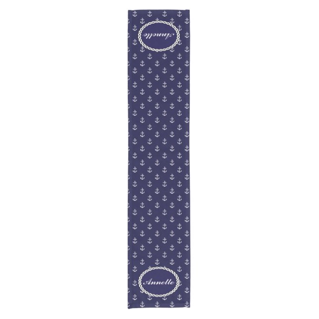 Opus Posh Anchor Nautical Custom Short Table Runner (Front)