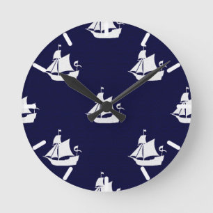 Opus Posh Ship Nautical Round Clock