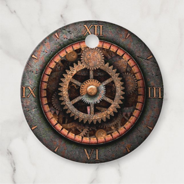 Opus Posh Steampunk Gears Favour Tags (Front)