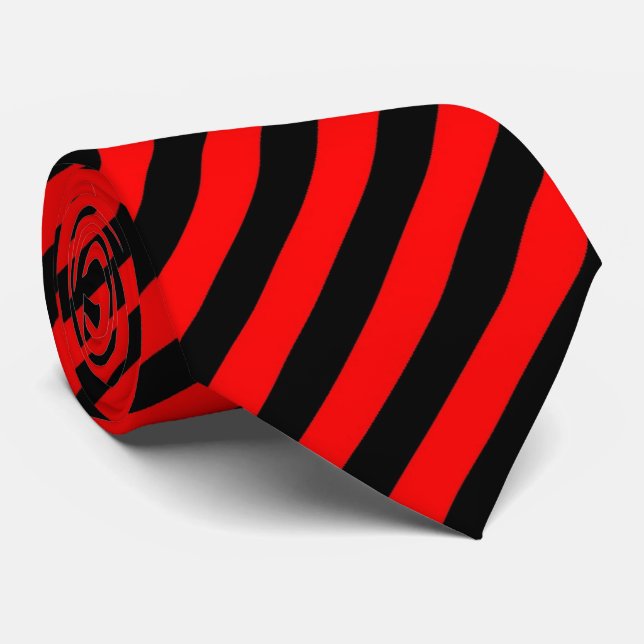 OPUS Red and Black diagonal striped Tie (Rolled)