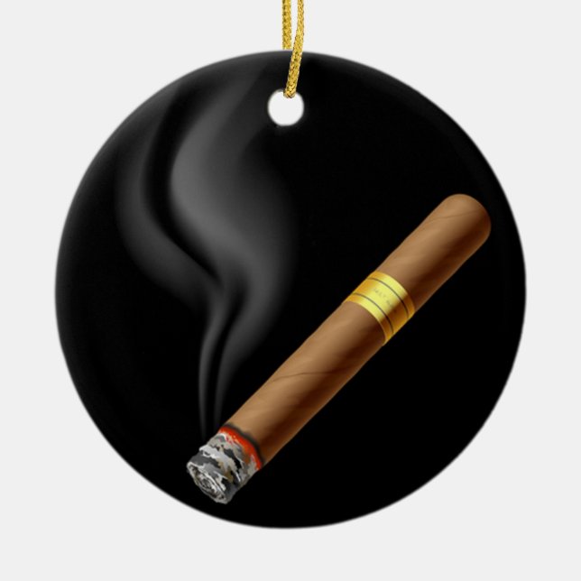 OPUS Smouldering Cigar Ceramic Tree Decoration (Front)
