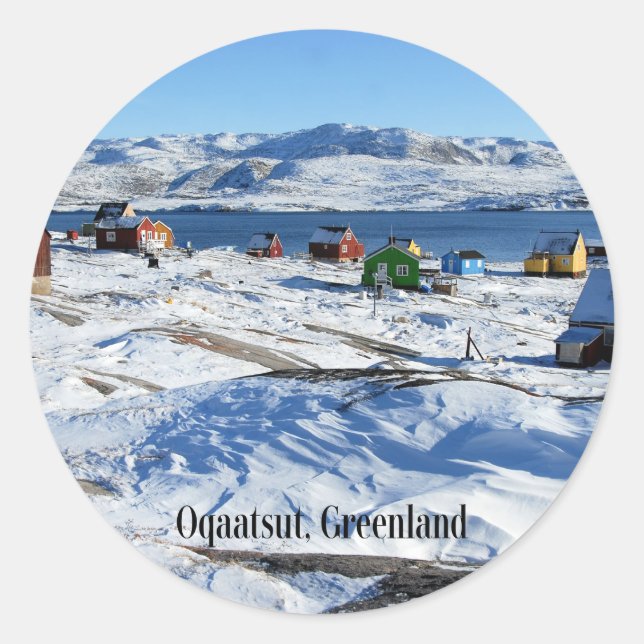 Oqaatsut (Rodebay) Greenland Classic Round Sticker (Front)