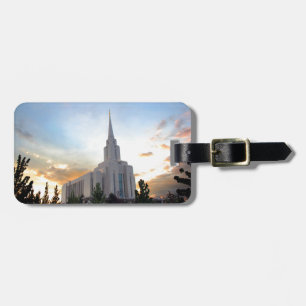 Oquirrh Mountain LDS Utah Temple sunset Luggage Tag