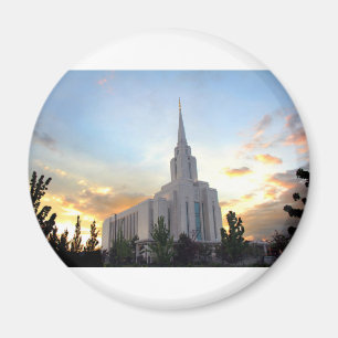 Oquirrh Mountain LDS Utah Temple sunset Magnet