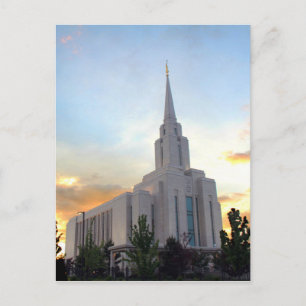 Oquirrh Mountain LDS Utah Temple sunset Postcard