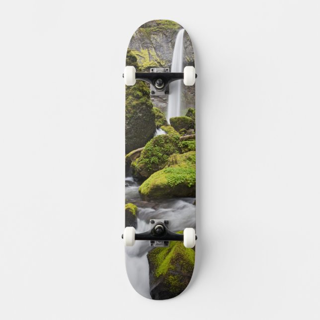 OR, Columbia River Gorge, Elowah Falls and Skateboard (Front)