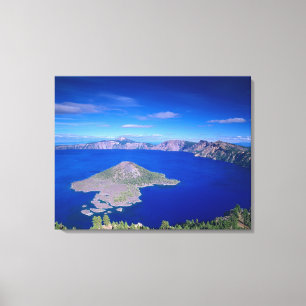OR, Crater Lake NP, Wizard Island and Crater Canvas Print