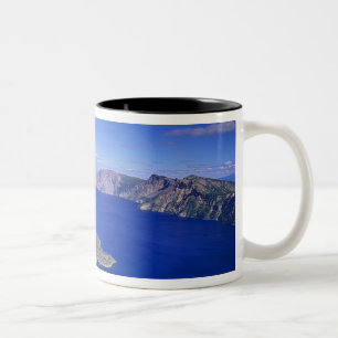 OR, Crater Lake NP, Wizard Island and Crater Two-Tone Coffee Mug