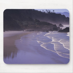 OR, Ecola SP, Indian Beach with morning fog Mouse Pad