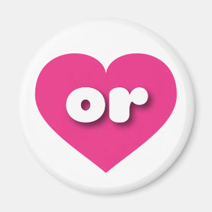 or hot pink heart - I love or Magnet
