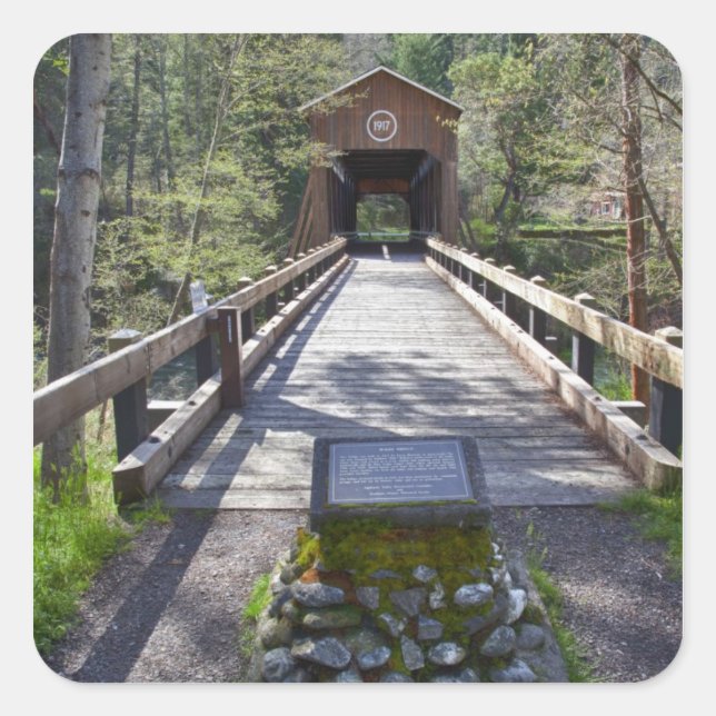 OR, Jackson County, McKee Covered Bridge Square Sticker (Front)
