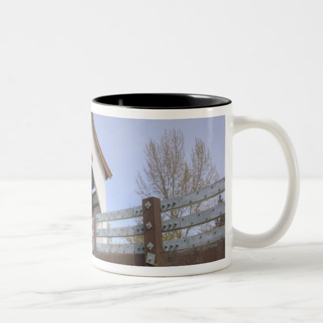OR, Jackson County, McKee Covered Bridge Two-Tone Coffee Mug (Right)