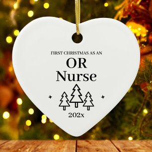 OR Nurse First Christmas Nursing Ceramic Tree Decoration