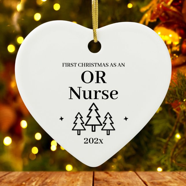 OR Nurse First Christmas Nursing Ceramic Tree Decoration (OR Nurse First Christmas Nursing Ceramic Ornament
)