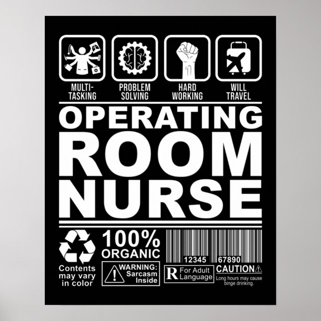 OR Nurse Operating Room Nurse Poster (Front)