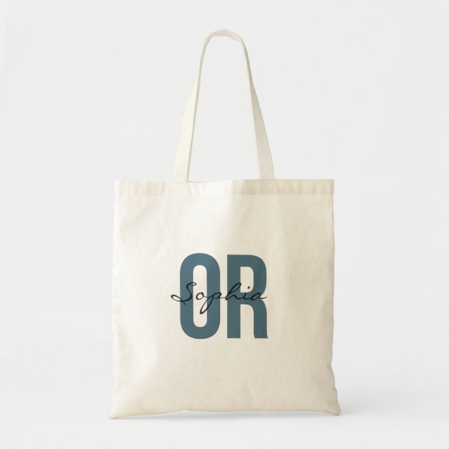 OR Nurse Personalized Name Bold Typogrphy Tote Bag (Front)
