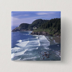 OR, Oregon Coast, Heceta Head Lighthouse, on 15 Cm Square Badge