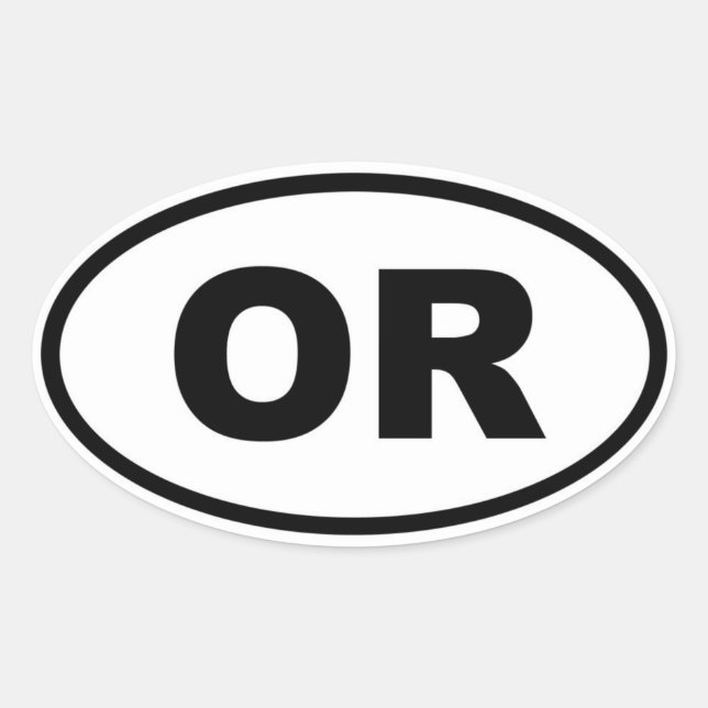 OR Oregon Oval Sticker (Front)