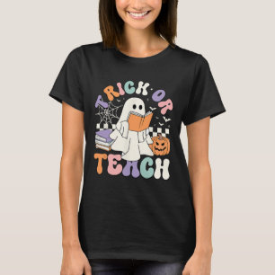 Or Teach Spooky Teacher Cute Ghost Read Book Hallo T-Shirt