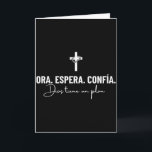 Ora Espera Confía Dios Tiene Un Plan Fe Cristiana  Card<br><div class="desc">Ora Espera Confía Dios Tiene Un Plan Fe Cristiana Cristianos</div>