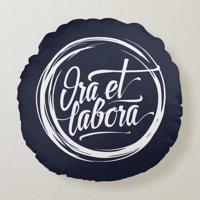 Ora et labora round cushion (Front)