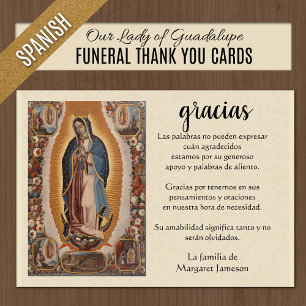 Oraciones Fúnebres con Nuestra Señora de Guadalupe Thank You Card