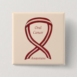 Oral Cancer Awareness Ribbon Stripes Custom Pins