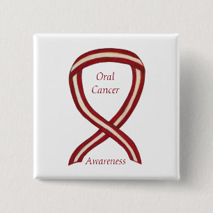 Oral Cancer Awareness Ribbon Stripes Custom Pins