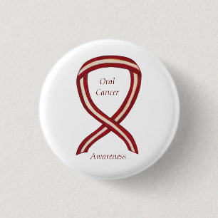 Oral Cancer Awareness Ribbon Stripes Custom Pins