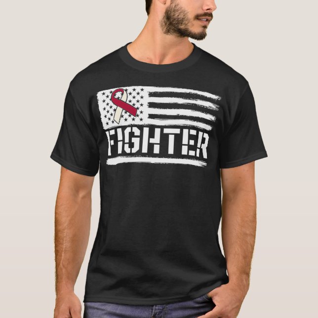 Oral Cancer Awareness Throat Head Neck Fighter Ame T-Shirt (Front)