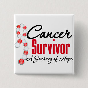 Oral Cancer Survivor Awareness Journey Ribbon 15 Cm Square Badge