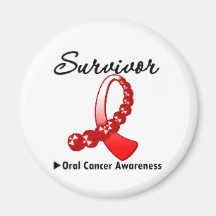 Oral Cancer Survivor Gemstone Ribbon Magnet