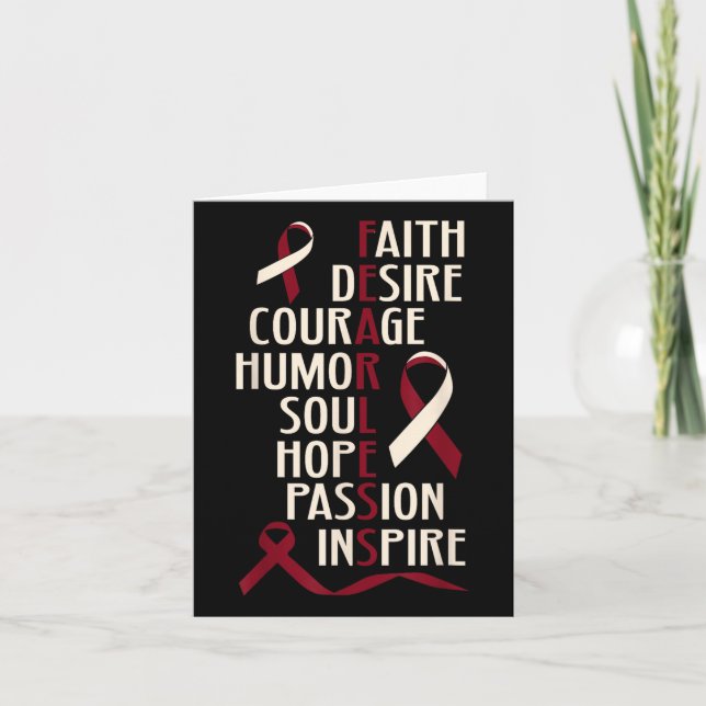 Oral Head Neck Cancer Awareness Fearless Card (Front)