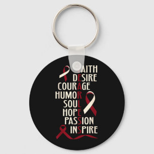 Oral Head Neck Cancer Awareness Fearless Key Ring