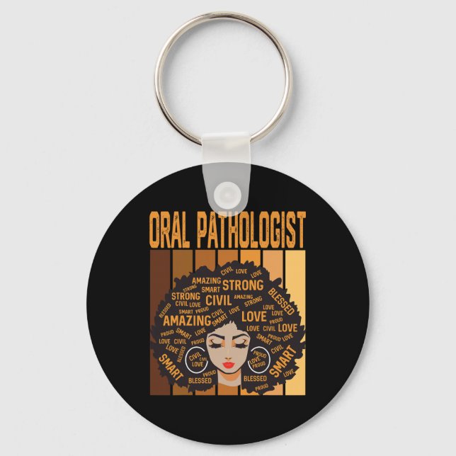 Oral Pathologist Powerful Black History Month Blac Key Ring (Front)