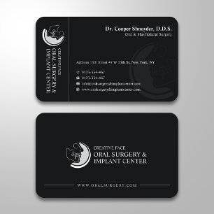 Oral Surgery, Implant Centre, Maxillofacial Black Business Card