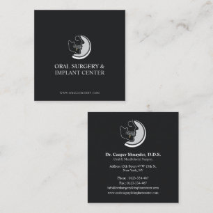 Oral Surgery, Implant Centre, Maxillofacial Black Square Business Card