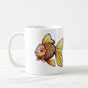 Oranda Fancy Goldfish Illustration Coffee Mug