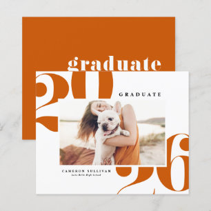 Orange 2025 Bold Typography Graduation Invitation
