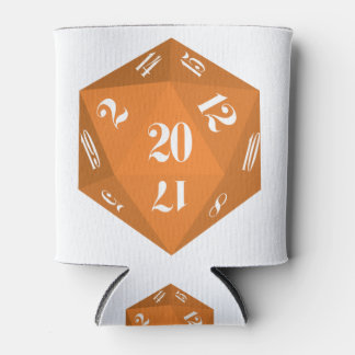Orange-20-Sided-Dice Can Cooler