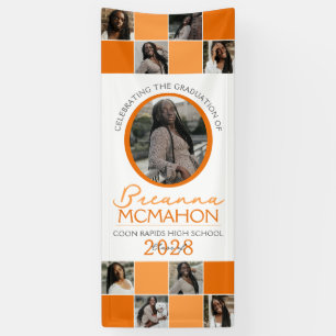 Orange 2 Toned Photo Collage Graduation Vinyl Banner