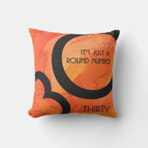 Orange 30 Decade Birthdday Cushion