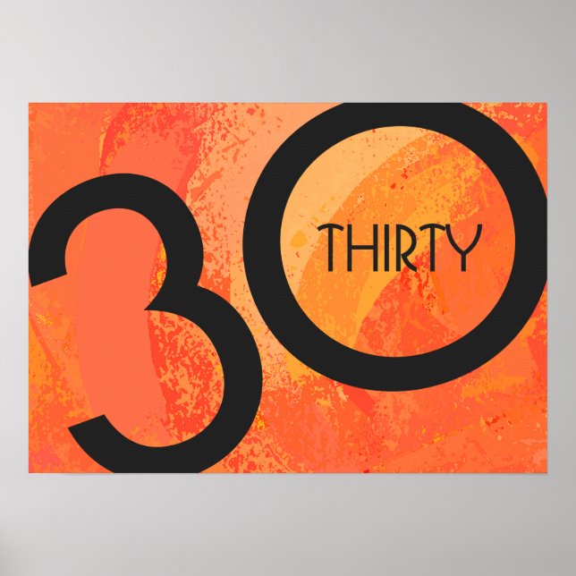 Orange 30 Decade Birthdday Poster (Front)