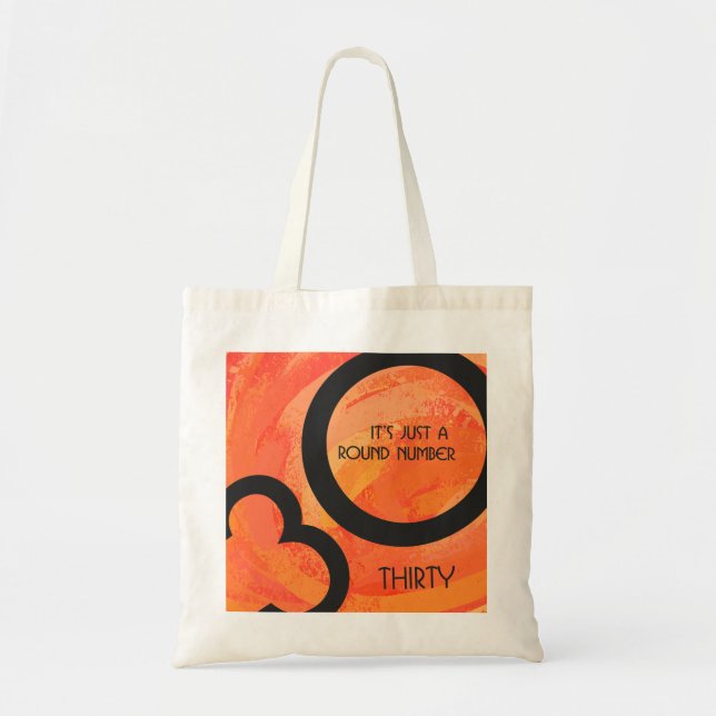 Orange 30 Decade Birthdday Tote Bag (Front)